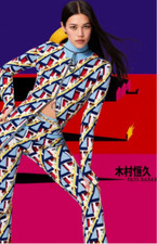 Paco Rabanne Kimura Women's Geometric Knit Straight Leg Pants Size M 790