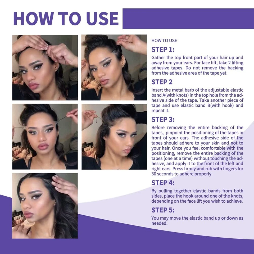 Cinta en forma de cintas en V de 20/60/80 piezas antiarrugas lifting facial instantáneo cuello ojos lifting facial Foto 3 de 4