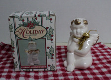 Vintage Holiday Collection Ceramic Angel Figurine New In Box Auct 12066
