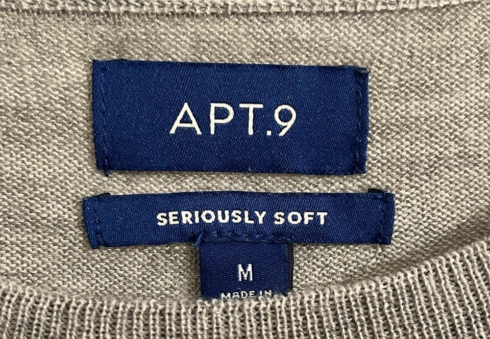 Suéter masculino Apt 9 color block pulôver macio mistura de lã merino tamanho médio - Imagem 3 de 3