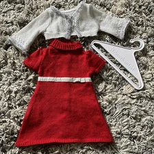 American Girl Doll Ruby & Ribbon Knit Dress Cardigan 2010 Retired H1