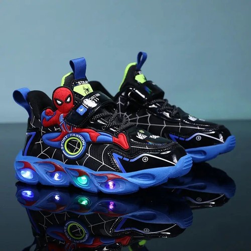 Disney Boys Shoes LED Lights Cartoon Autumn Children's Sports Shoes Leather Gift - 第 32/33 張圖片