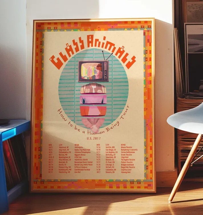 Glass Animals Art | Glass Animals How to Be a Human Being Tour Poster