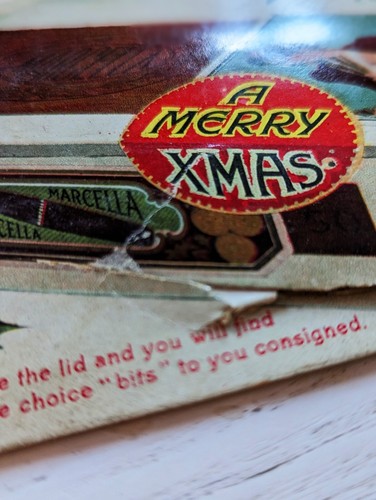 VERY RARE Edwardian MARCELLA CIGARS Box Opens Lid Christmas 1911 Postcard (PC106 - Picture 3 of 7