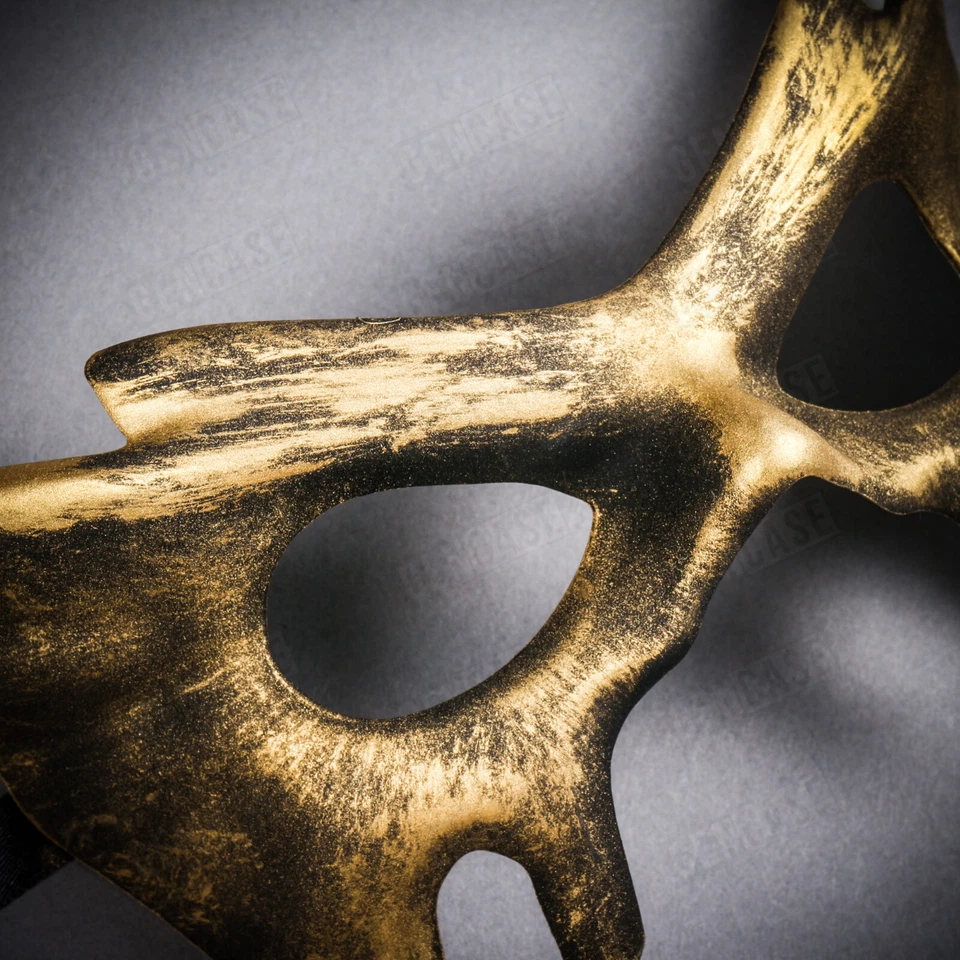 Black Devil Eye Mask For Masquerade Ball Costume Party | Wedding Eye Mask Gold - Image 4 of 4