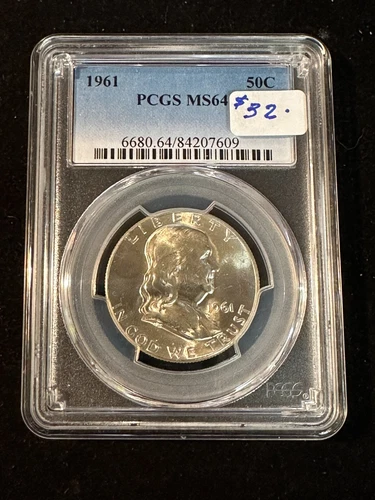 1961 FRANKLIN HALF DOLLAR PCGS MS64 609