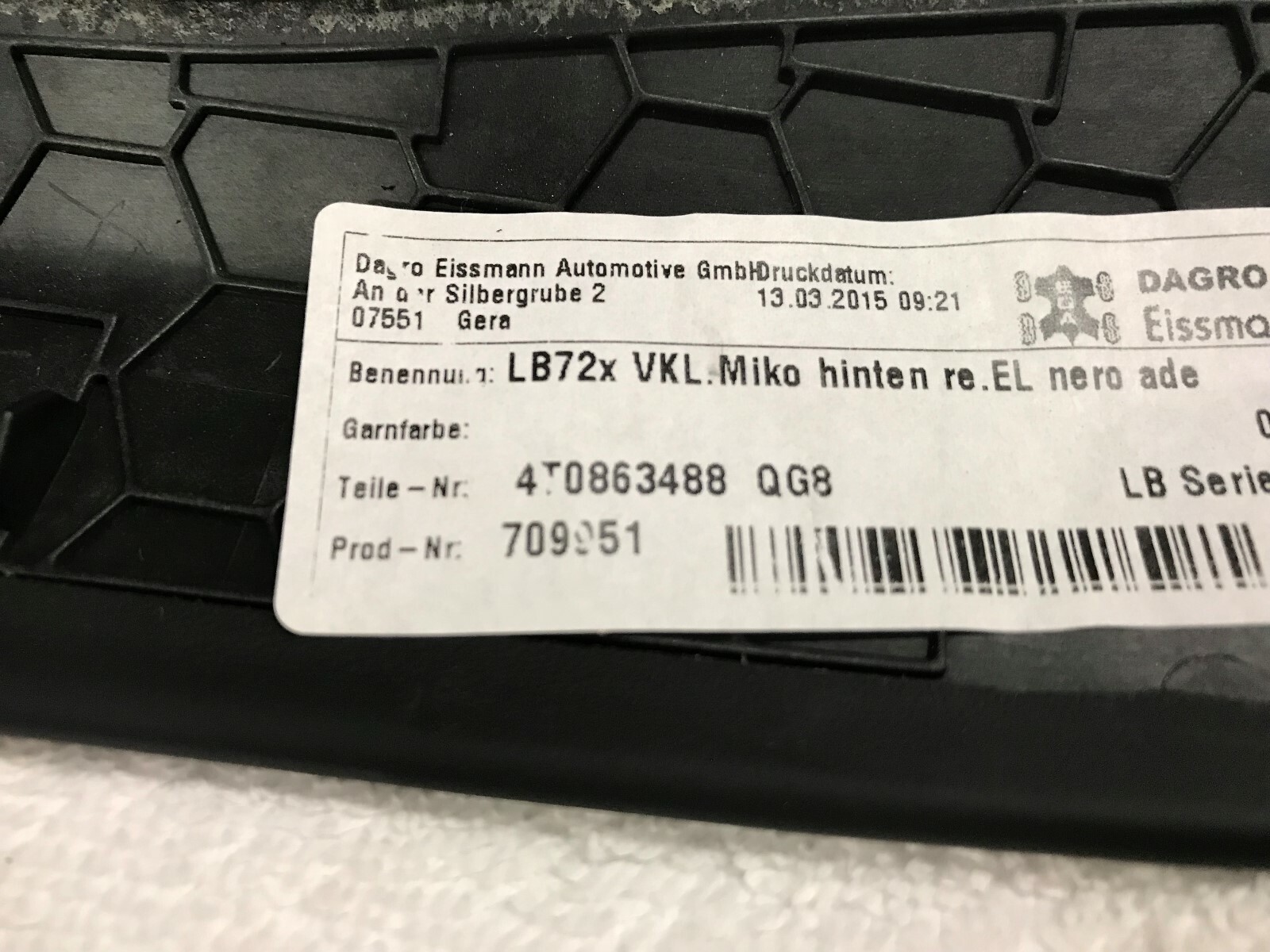 LAMBORGHINI HURACAN LP610 PASSENGER RIGHT SIDE CENTER CONSOLE TRIM OEM 4T0863488