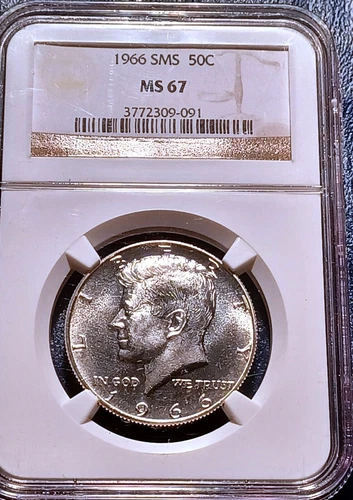 1966 SMS NGC MS67 Kennedy Half Dollar
