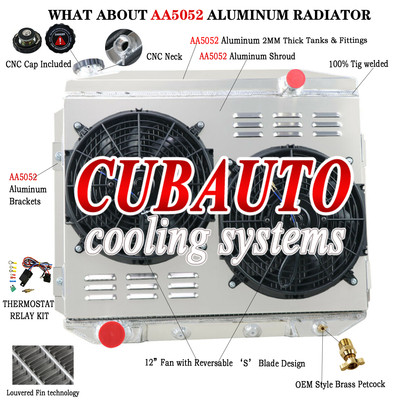 4 Row Radiator Shroud Fan For 1957-1959 Ford Fairlane Ranchero Edsel ...