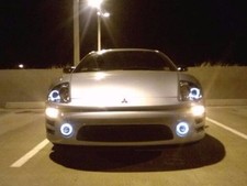 Led Angel Eye Fog Lamps Halo Driving Light Kit For 2000-2002 Mitsubishi Eclipse