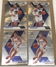 Lot of 4, 2019-20 Panini Mosaic Rookie JORDAN POOLE X2 Base + X2 NBA DEBUT 