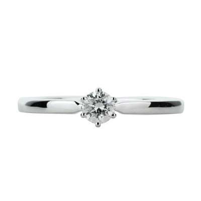 0.30ct IGI Certified Lab Grown Diamond Engagement Ring Round 14k White Gold