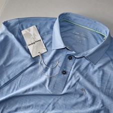 Tommy Bahama Polo Shirt Palm Coast Pro Performance Sky Blue SS Medium M