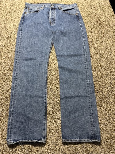 LEVI'S 501 STRAIGHT BUTTON FLY MEN'S JEANS 32X30 - Picture 3 of 4