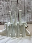 vintage milk glass bud vases lot of 7