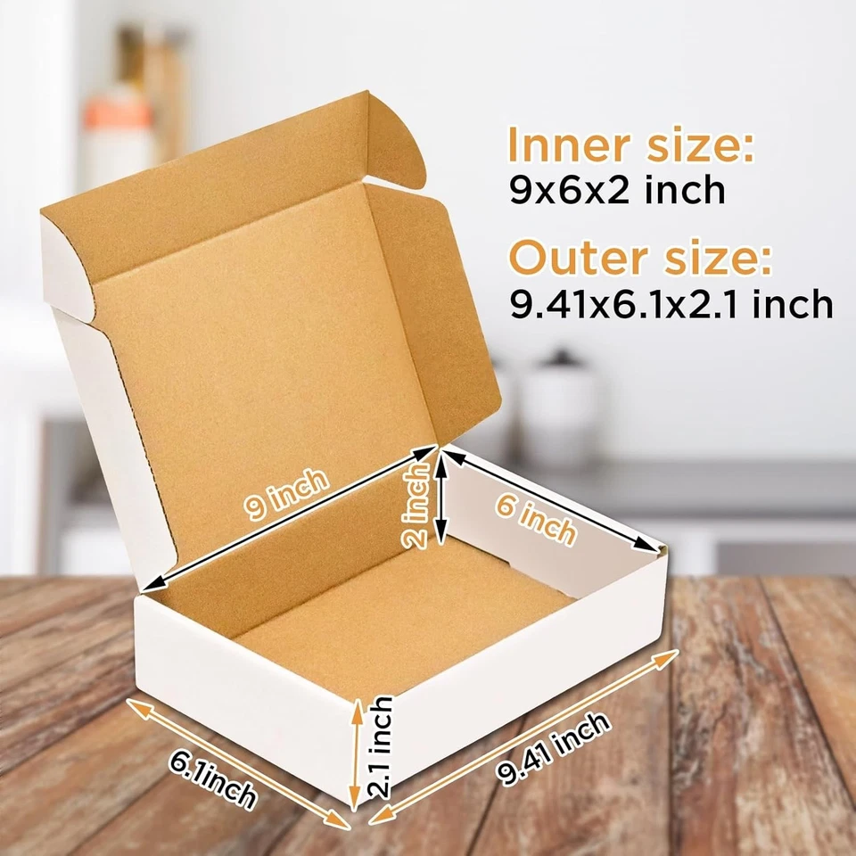 50 White Shipping Boxes, 9x6x2, Corrugated Mailer - Image 4 of 4
