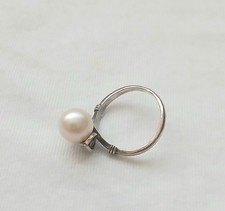 vintage sterling silver Genuine Pearl Ring, Size Approx 5