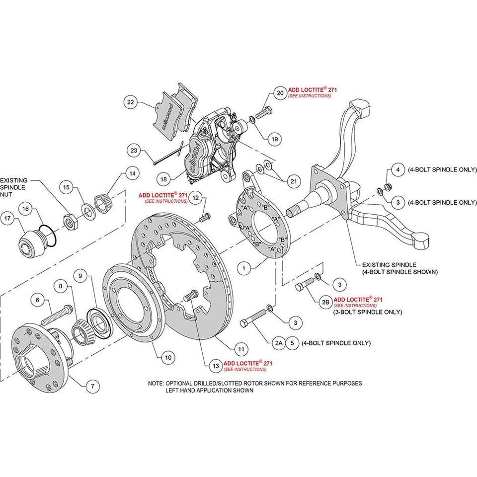 Wilwood 140-11072-D FDLI 12.19 Front Disc Brake Kit, 65-70 Fits Ford/Mercury Foto 3 de 4