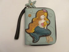 NWOT Charming Chala Aqua Mermaid Purse Wallet Credit Cards Coins Wristlet