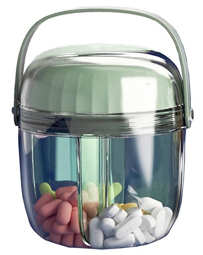 Pill Organizer with 4 Compartments, Travel Pill Box Portable Pill Case with A...