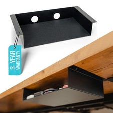 13x8x2.8 Inch Carbon Steel Under Desk Storage Shelf Tray Cable Management