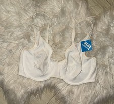 Vintage Vtg Warners 02505 Unlined Underwire Bra Printed Womens 38D White New Nwt