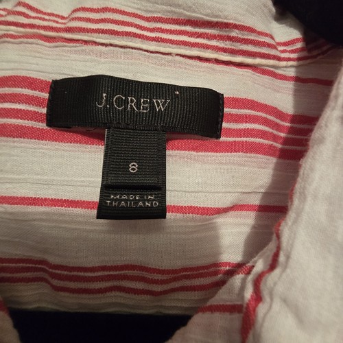J.Crew Damen Frauen Popover Shirt Gr. 8 rot weiß gestreift Küste Strand adrett - Bild 5 von 11