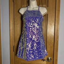 Curtain Call Lavender Sequin Rhinestone Embellished Dance Costume J5412 AXL