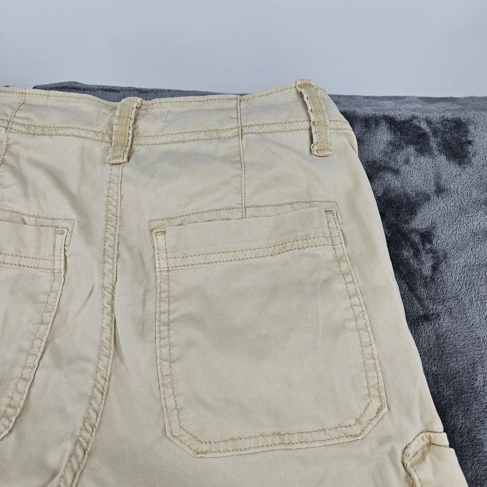 M&S Womens Cargo Trousers UK 8 Regular Ecru Lyocell Utility Combat Drawstring image 5