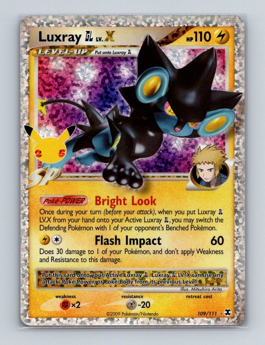 Luxray GL LV.X 109 2021 Pokemon Celebrations Classic Confetti Holo Rare Card LP