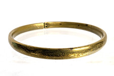 Antique Child's Etched Yellow Gold Filled Bangle Bracelet 5.5"