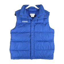 Columbia Vest Youth Size 18/20 Blue Puffer Down Preppy Outdoors Winter Ski