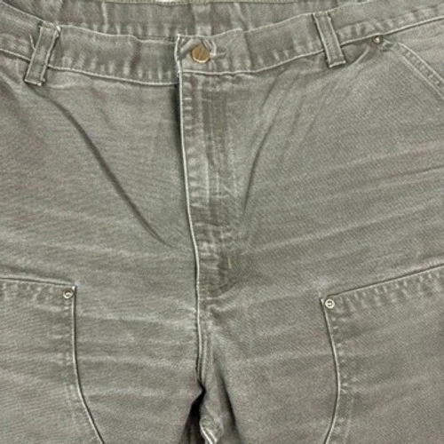 Pantalones de carpintero Carhartt B136 MOS doble rodilla verde utilitarios para hombre Foto 4 de 4