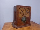 Antique 1930s L' Tatro Large Tombstone Tube Radio Wood Cabinet Only