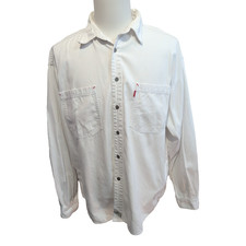 Chemise LEVI'S Homme XL Blanche en Jean Manches Longues Poches