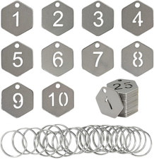 Hexagon Shape Hollowed Stainless Steel Number Tags Key Tags ID Tags 1-25