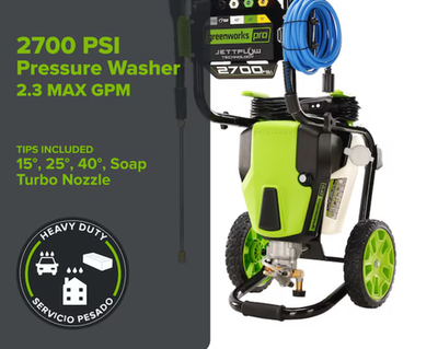#ad Greenworks Pro 2700 PSI Pressure Washer 5 Spray Tips FreeShipping $279.99