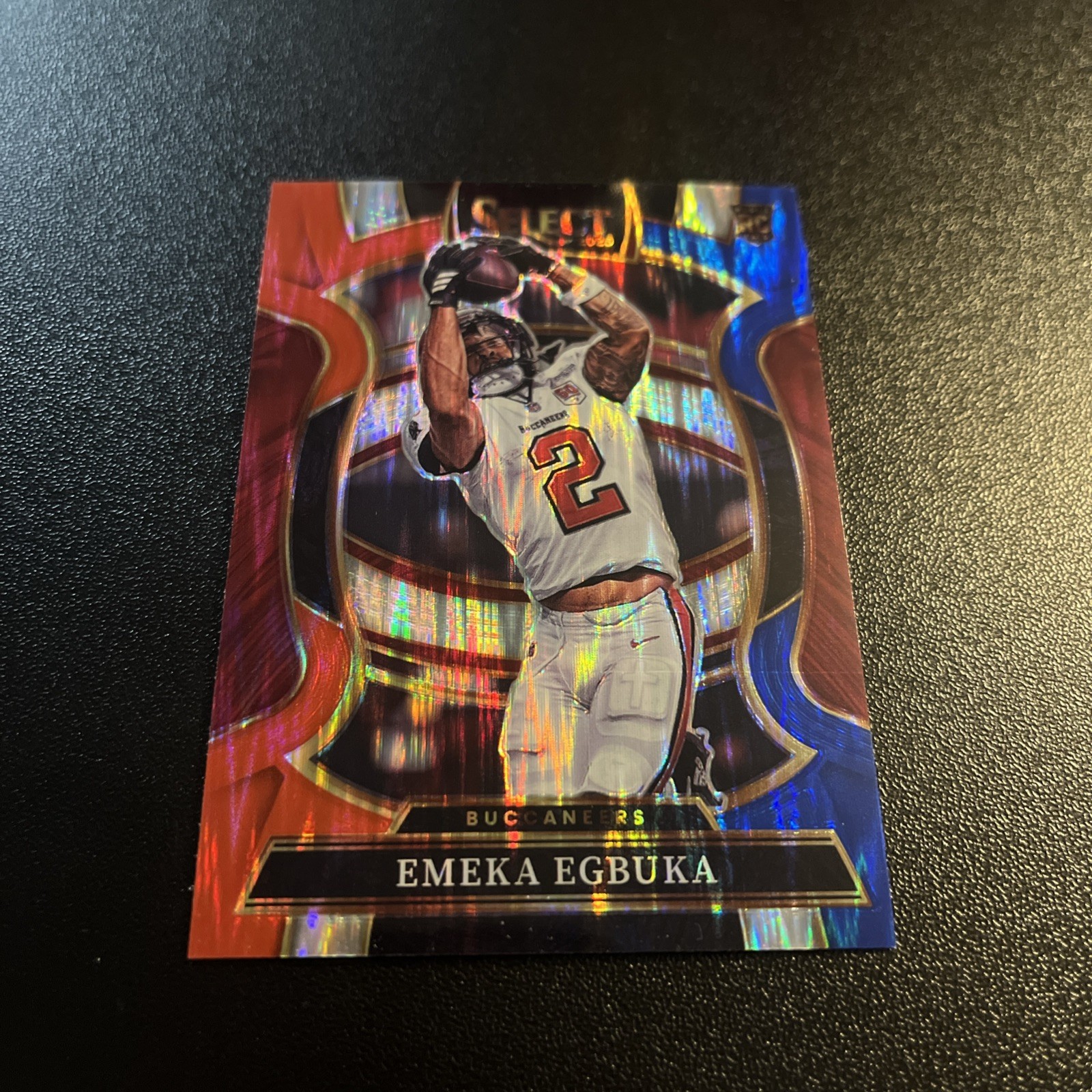2025 Panini Select - Concourse Emeka Egbuka #37 Red & Blue Shock Prizm (RC)