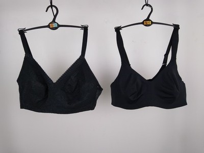 M&S Body 2pcs Bundle Bras Size 42C Black Lace Non-Padded Full Cup Minimisers New