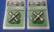 DANCO Universal Cross Handle Brushed Nickel Handles With Ceramic Inserts. X2.