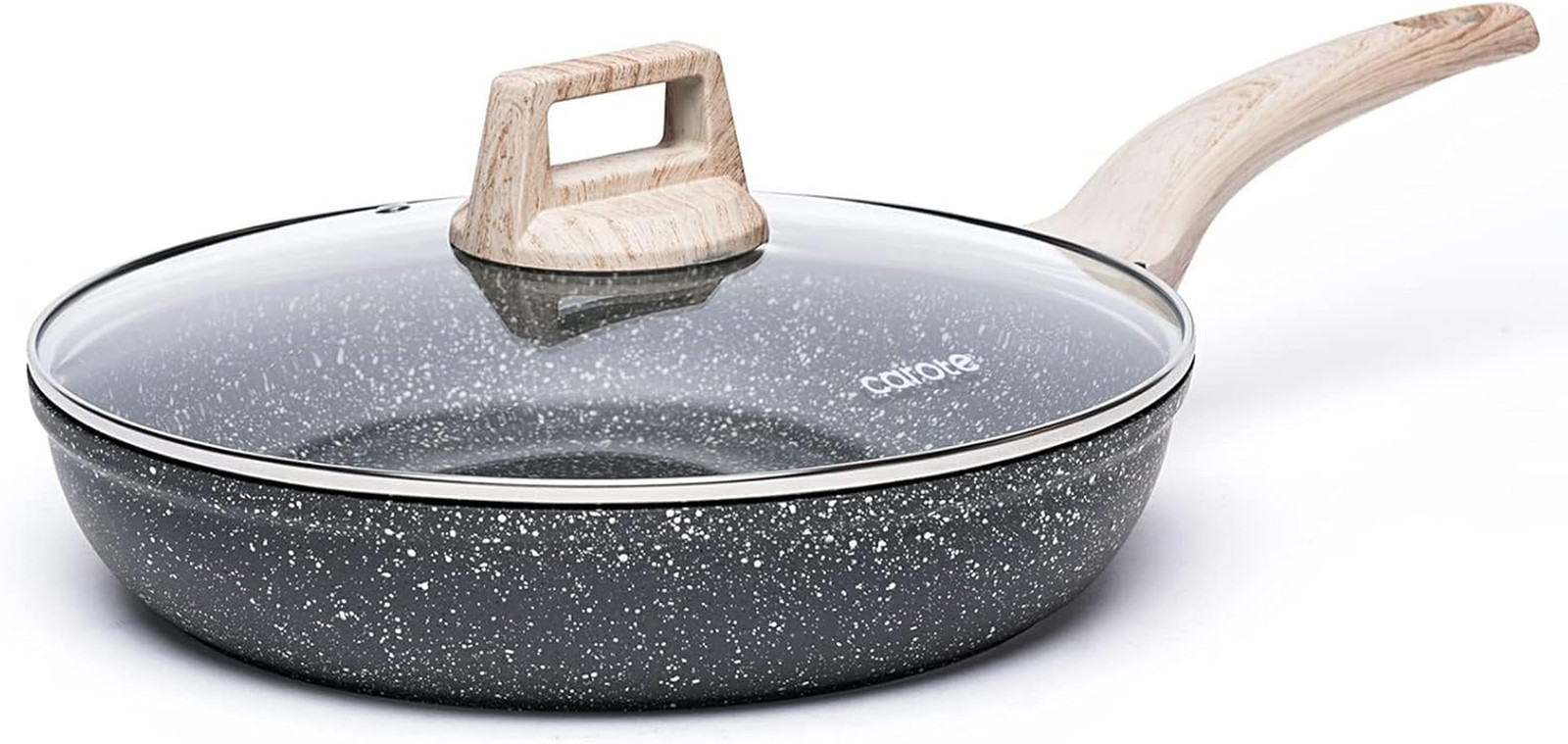 Non Stick Frying Pan Skillet, 8" Nonstick Fry Pan with Glass Lid, Egg Pan Omelet