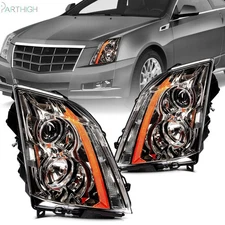 For 2008-2014 Cadillac CTS CT-S Headlights Assembly Left+Right Headlamp