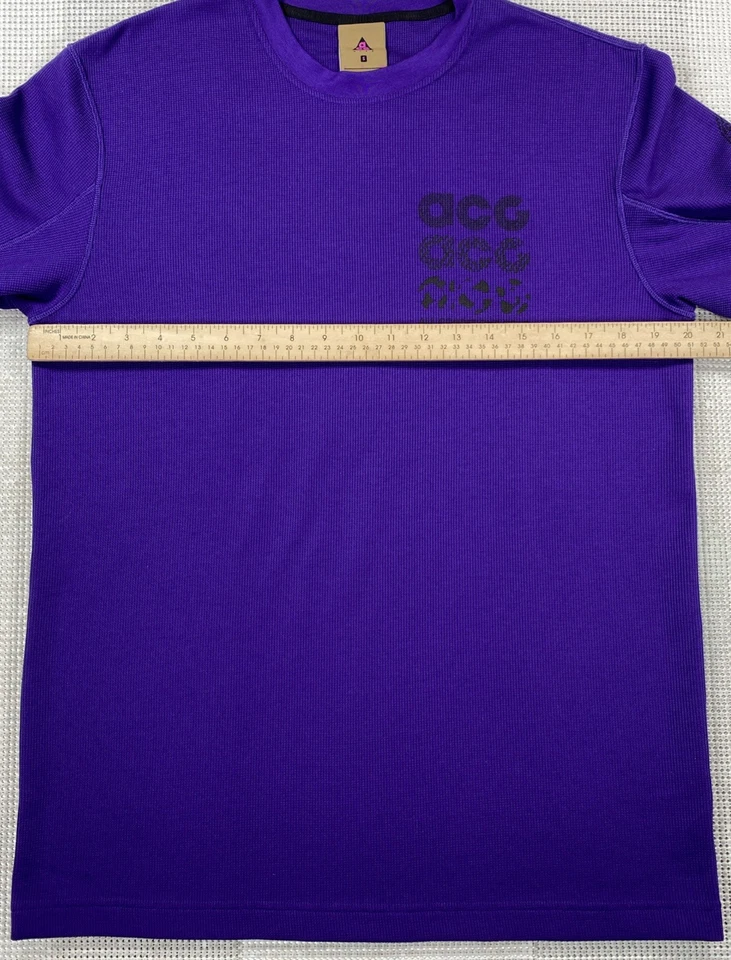 Camisa térmica vintage Nike ACG manga larga mezcla de lana púrpura para hombre pequeña Foto 3 de 4