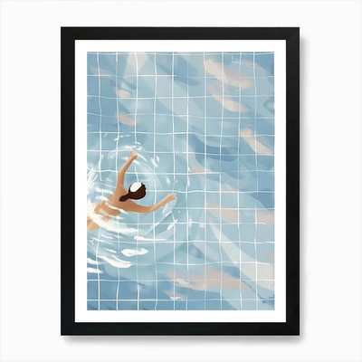 Swimming In The Pool 2 Art Print Framed Wall Art Poster Canvas Print Picture