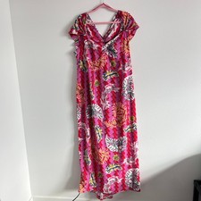 Zac Posen X Target Pink Red Safety Pin Print Maxi Dress 22W Romantic Maximalist