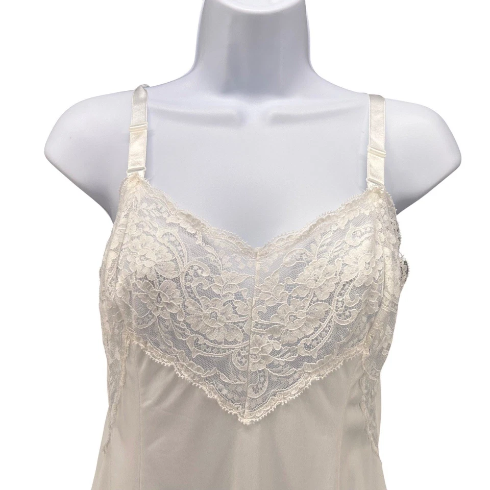 Vintage 90s Slip Dress XS Romantic Feminine Soft Lace Bridal Honeymoon Wedding - Image 2 of 4