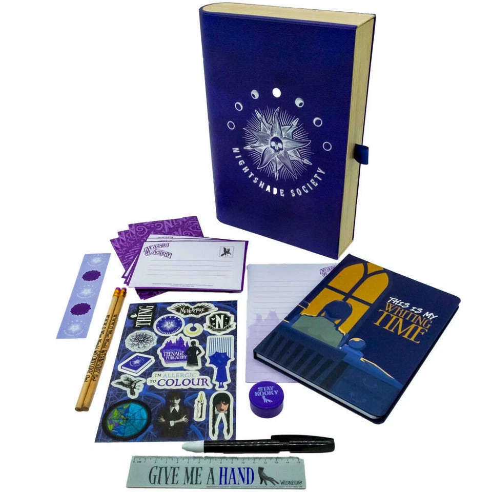 Wednesday Keepsake Gift Set A5 NOTEBOOK STICKER SHEETS PEN PENCILS NETFLIX