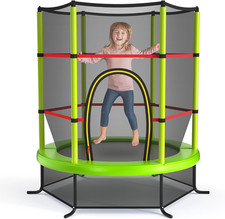 55" Trampoline for Kids, 4.6 FT Mini Toddler Trampoline with Enclosure Net, Safe