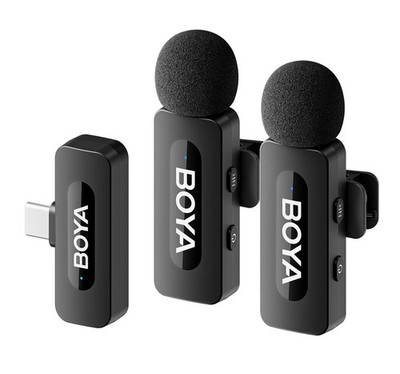 BOYA Mini-Mikrofonsystem mit Geräuschunterdrückung, USB-C, 100m Reichweite