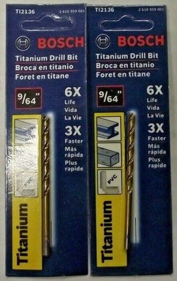 Bosch TI2136 9/64'' Titanium Jobber Drill Bit Carded 2 Packs